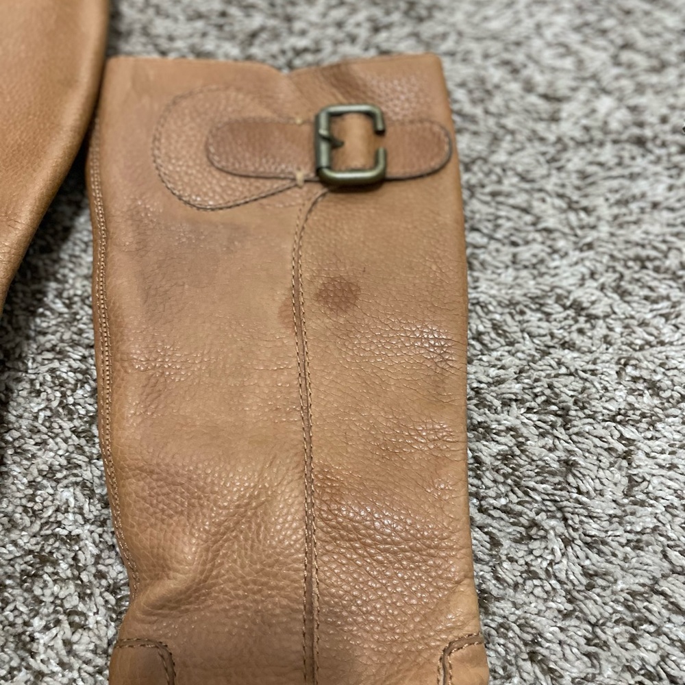 Trendy camel colored Franco Sarto heeled boots - Picture 5 of 8